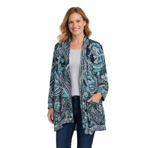 ANU Echo Sapphire BLUE FLORAL Embroidered Wool Jacket MEDIUM